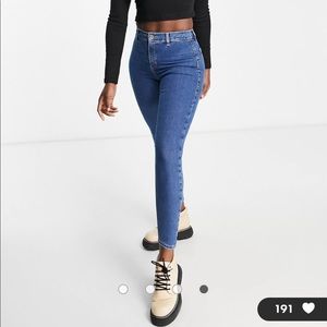 topshop moto joni jeans in mid blue